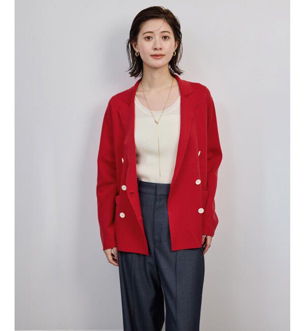 ROPE「シルクコットン総針ニットジャケット/イージーケア」|テーラードジャケット|