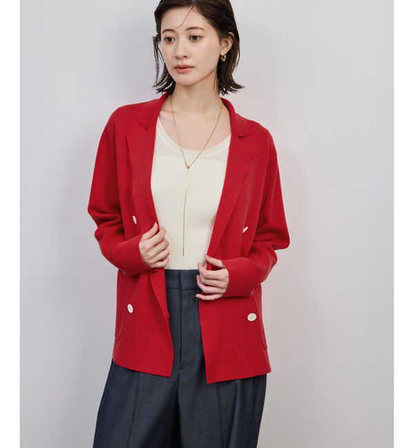 ROPE「シルクコットン総針ニットジャケット/イージーケア」|テーラードジャケット|