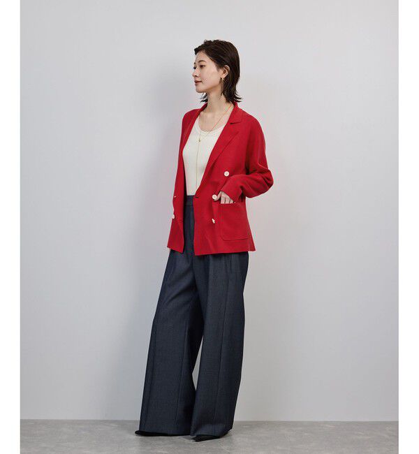 ROPE「シルクコットン総針ニットジャケット/イージーケア」|テーラードジャケット|