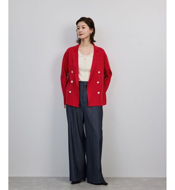 ROPE「シルクコットン総針ニットジャケット/イージーケア」|テーラードジャケット|