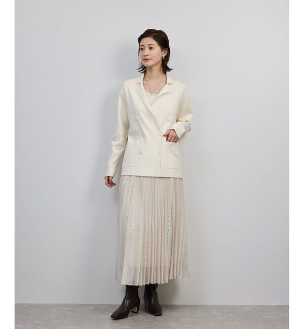 ROPE「シルクコットン総針ニットジャケット/イージーケア」|テーラードジャケット|