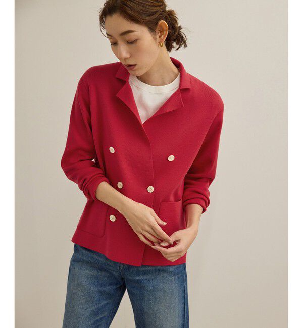 ROPE「シルクコットン総針ニットジャケット/イージーケア」|テーラードジャケット|