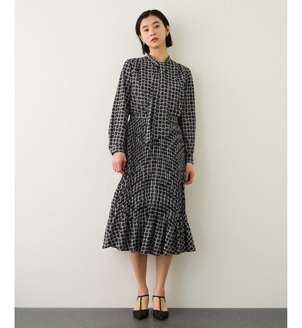 ROPE「ship's rope' オリジナルプリントプリーツタイワンピース」|ワンピース|