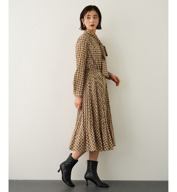 ROPE「ship's rope' オリジナルプリントプリーツタイワンピース」|ワンピース|