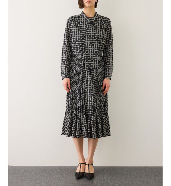 ROPE「ship's rope' オリジナルプリントプリーツタイワンピース」|ワンピース|