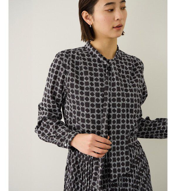 ROPE「ship's rope' オリジナルプリントプリーツタイワンピース」|ワンピース|