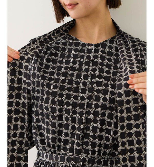 ROPE「ship's rope' オリジナルプリントプリーツタイワンピース」|ワンピース|