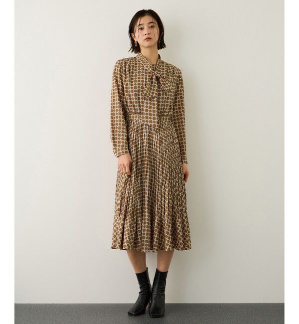 ROPE「ship's rope' オリジナルプリントプリーツタイワンピース」|ワンピース|