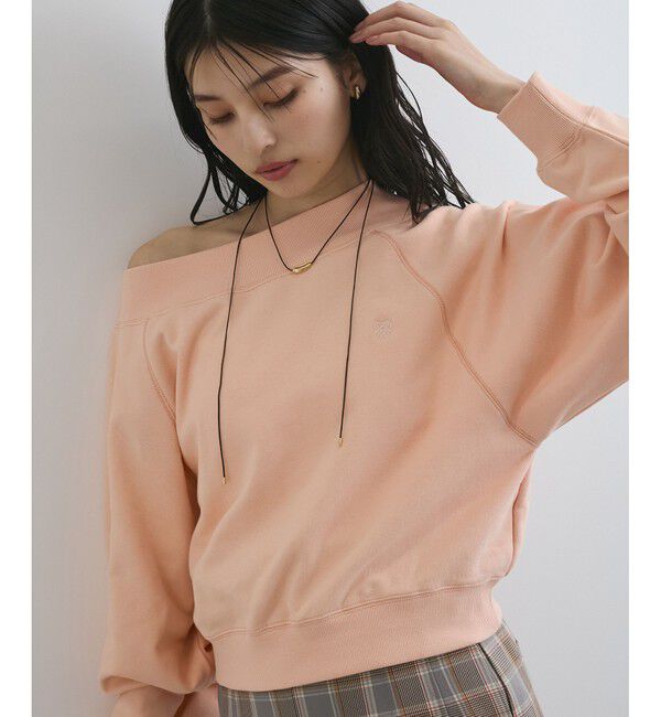 VIS「【2WAY】ワンオフショルダー胸刺繍スウェットプルオーバー」|スウェット・ジャージ|