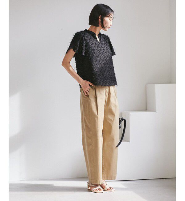 VIS「チューリップスリーブジャガードスキッパーブラウス」|シャツ・ブラウス|