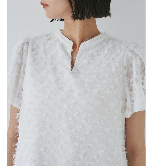 VIS「チューリップスリーブジャガードスキッパーブラウス」|シャツ・ブラウス|