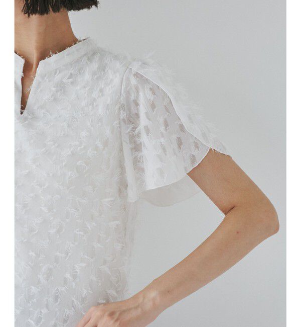 VIS「チューリップスリーブジャガードスキッパーブラウス」|シャツ・ブラウス|