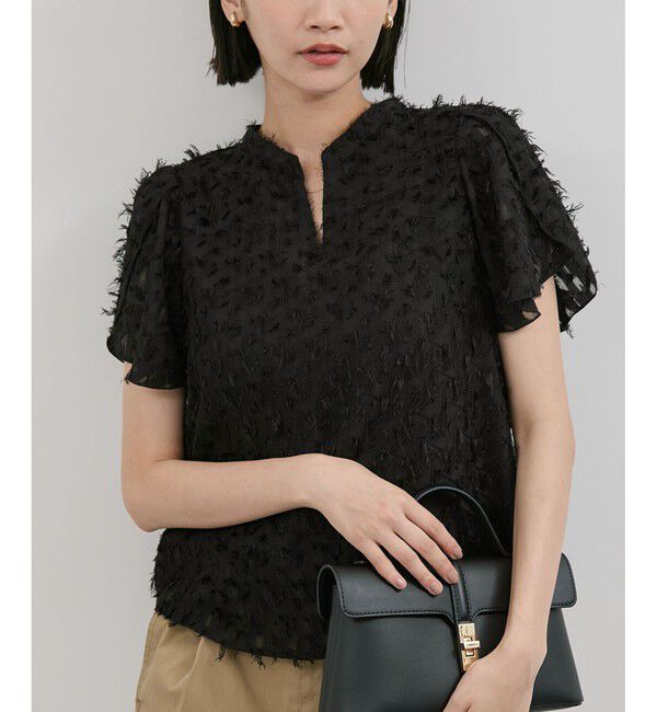 VIS「チューリップスリーブジャガードスキッパーブラウス」|シャツ・ブラウス|