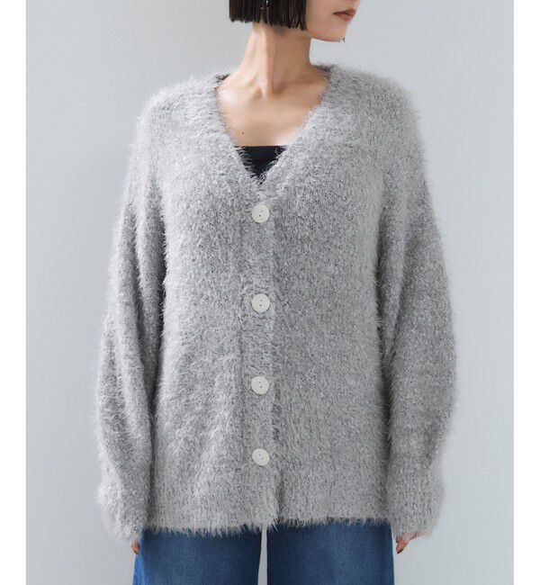 VIS「ポップコーンヤーンラメフェザーニットカーディガン/WEB限定FSサイズ」|カーディガン|