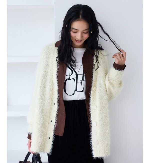 VIS「ポップコーンヤーンラメフェザーニットカーディガン/WEB限定FSサイズ」|カーディガン|キナリ系(17)