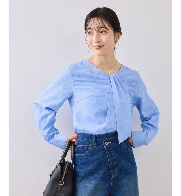 VIS「フロントねじりデザインブラウス」|シャツ・ブラウス|