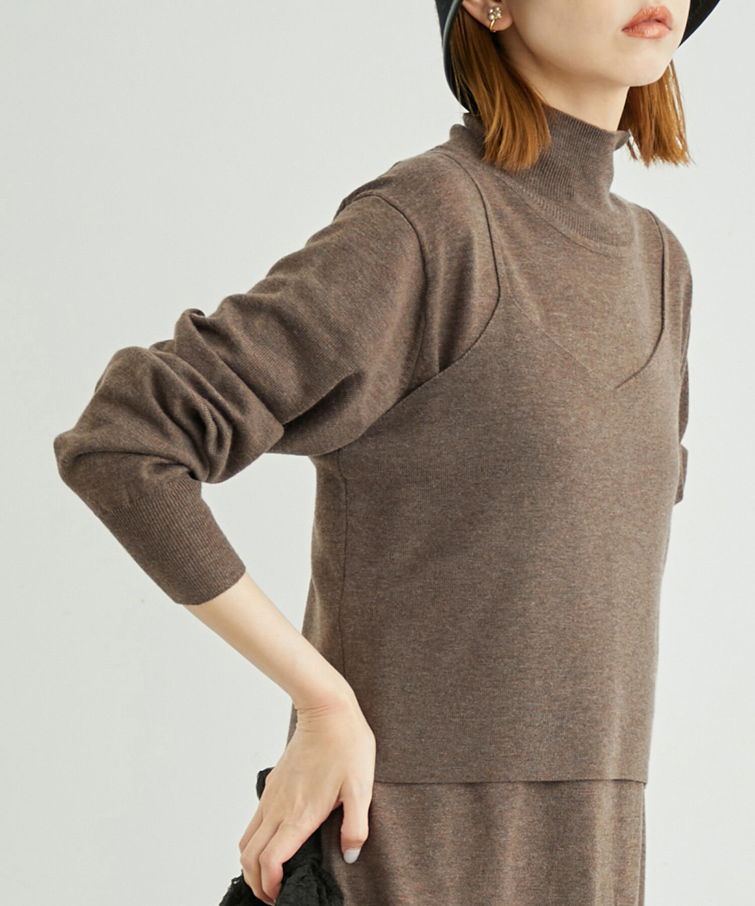 Rope&rsquo;Picnic「総針ニットビスチェ」|ベスト・ジレ|ブラウン(22)