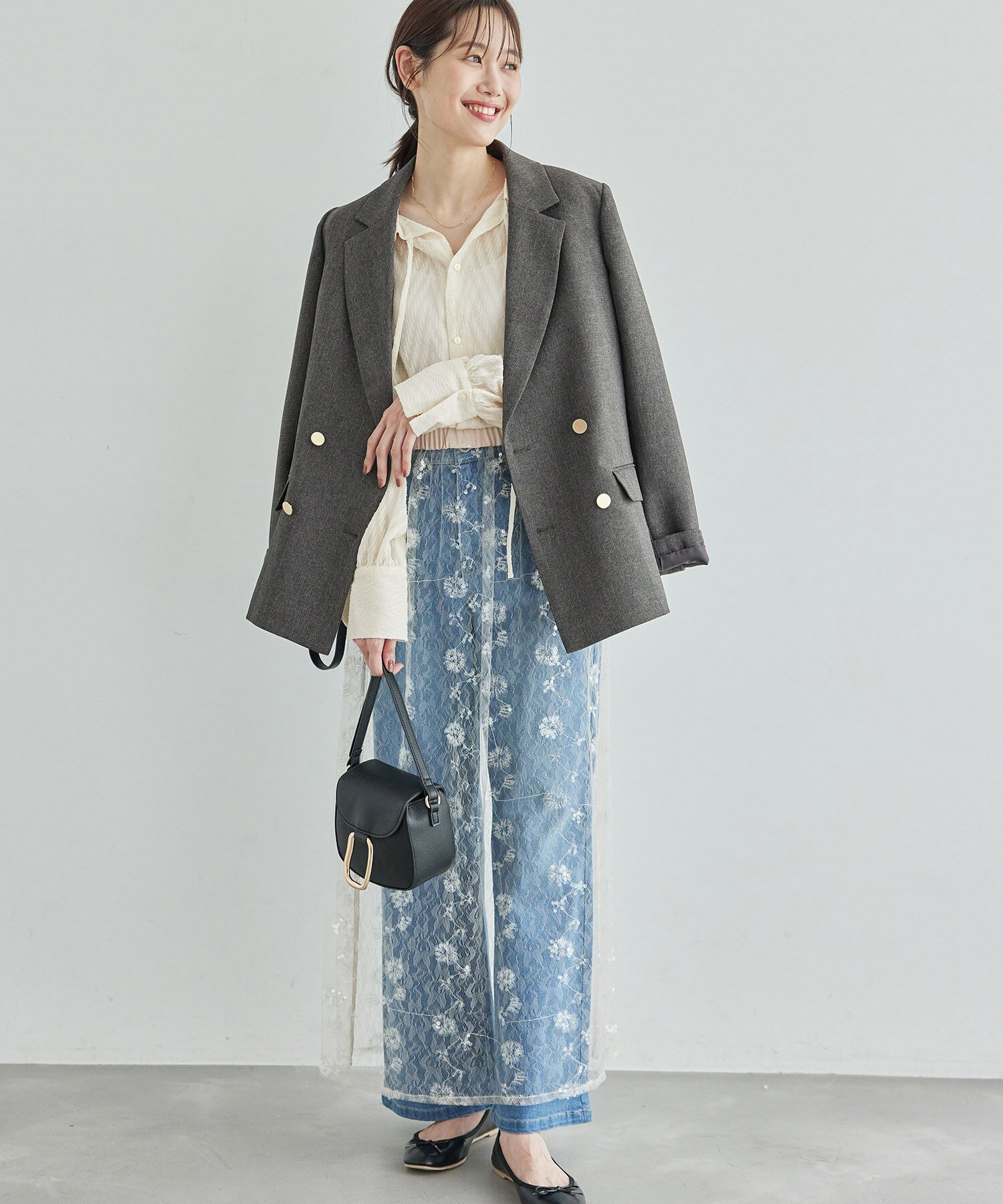 Rope&rsquo;Picnic「2WAY/シアー柄リボンブラウス」|シャツ・ブラウス|