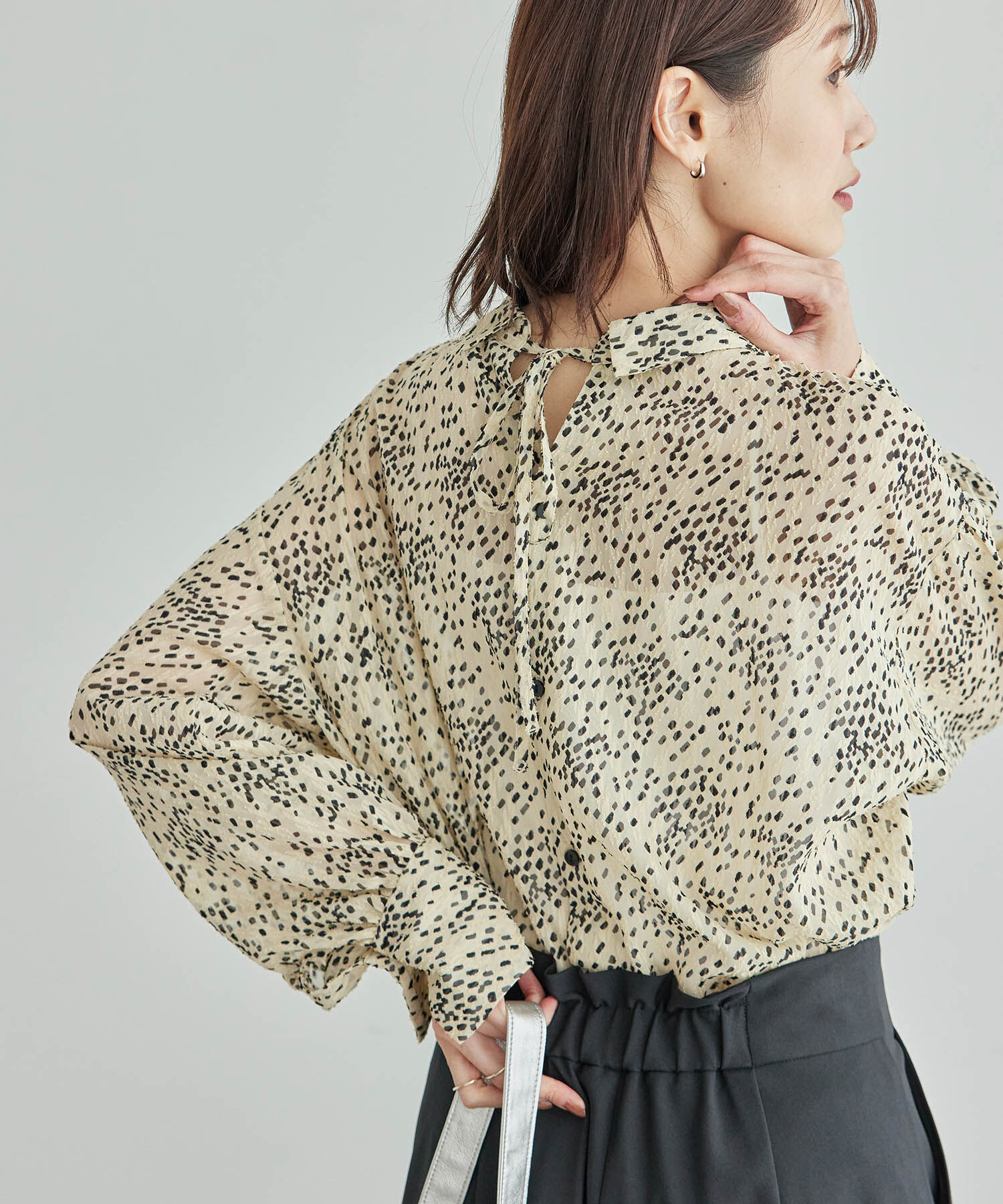 Rope&rsquo;Picnic「2WAY/シアー柄リボンブラウス」|シャツ・ブラウス|