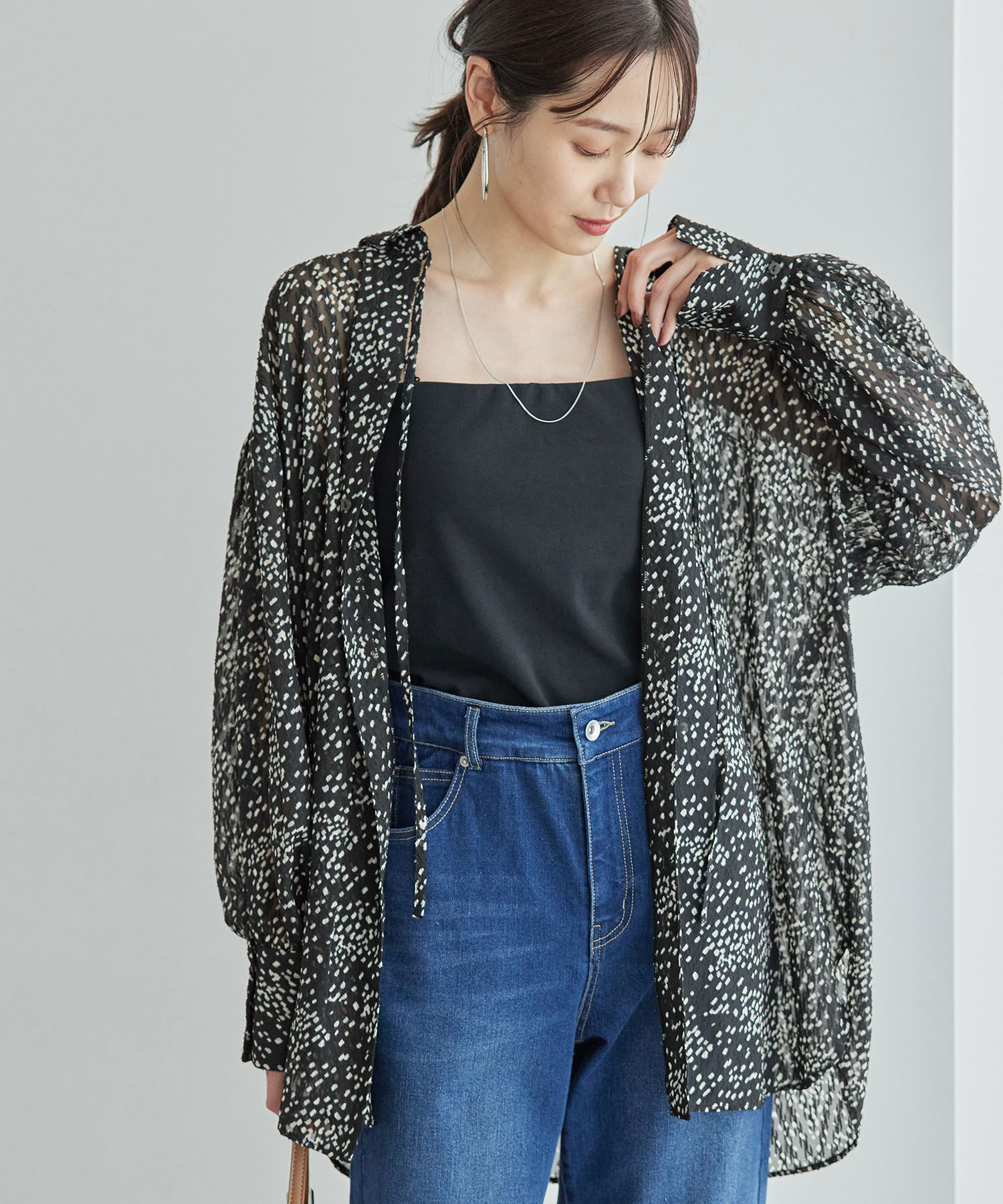 Rope&rsquo;Picnic「2WAY/シアー柄リボンブラウス」|シャツ・ブラウス|