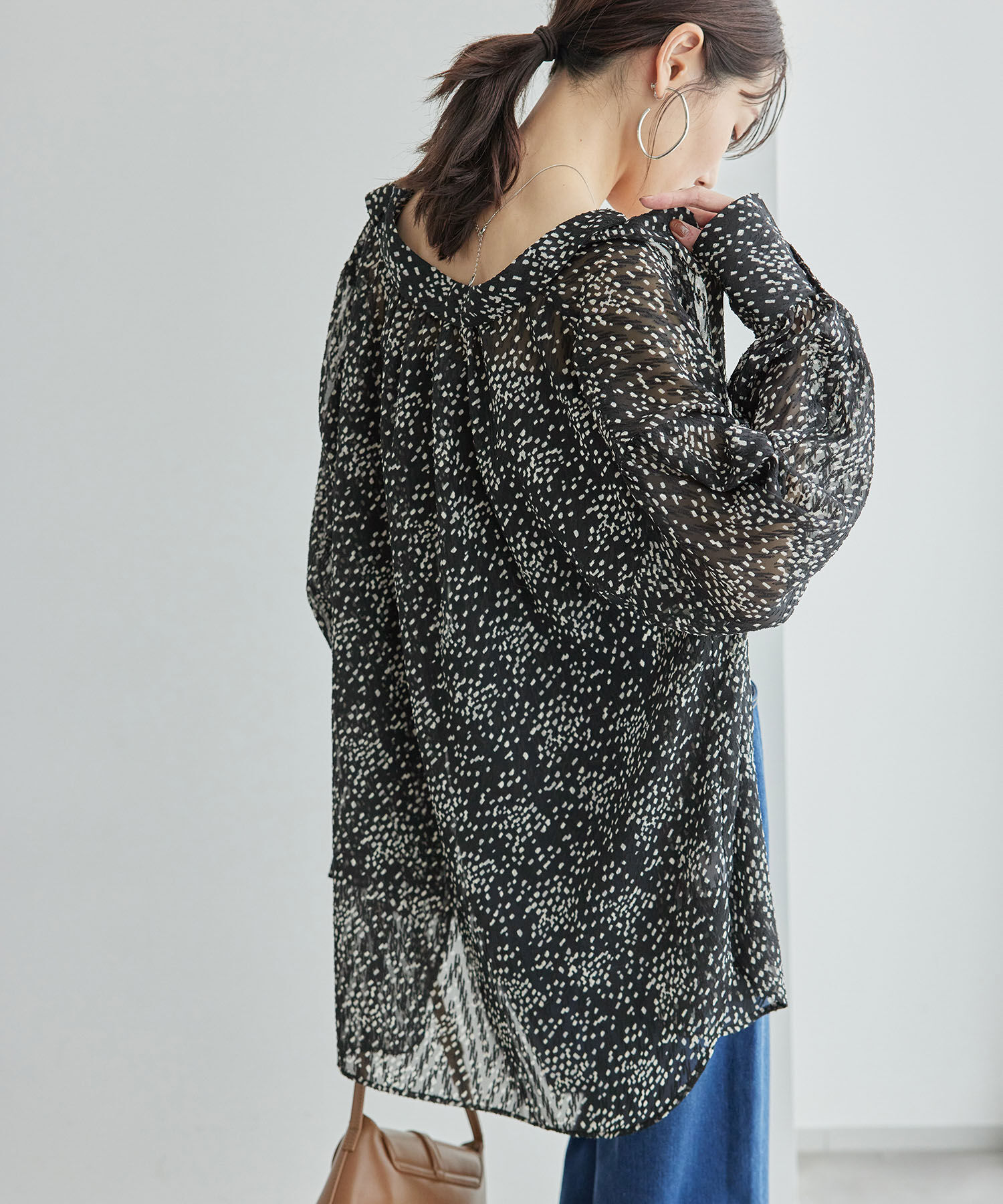 Rope&rsquo;Picnic「2WAY/シアー柄リボンブラウス」|シャツ・ブラウス|