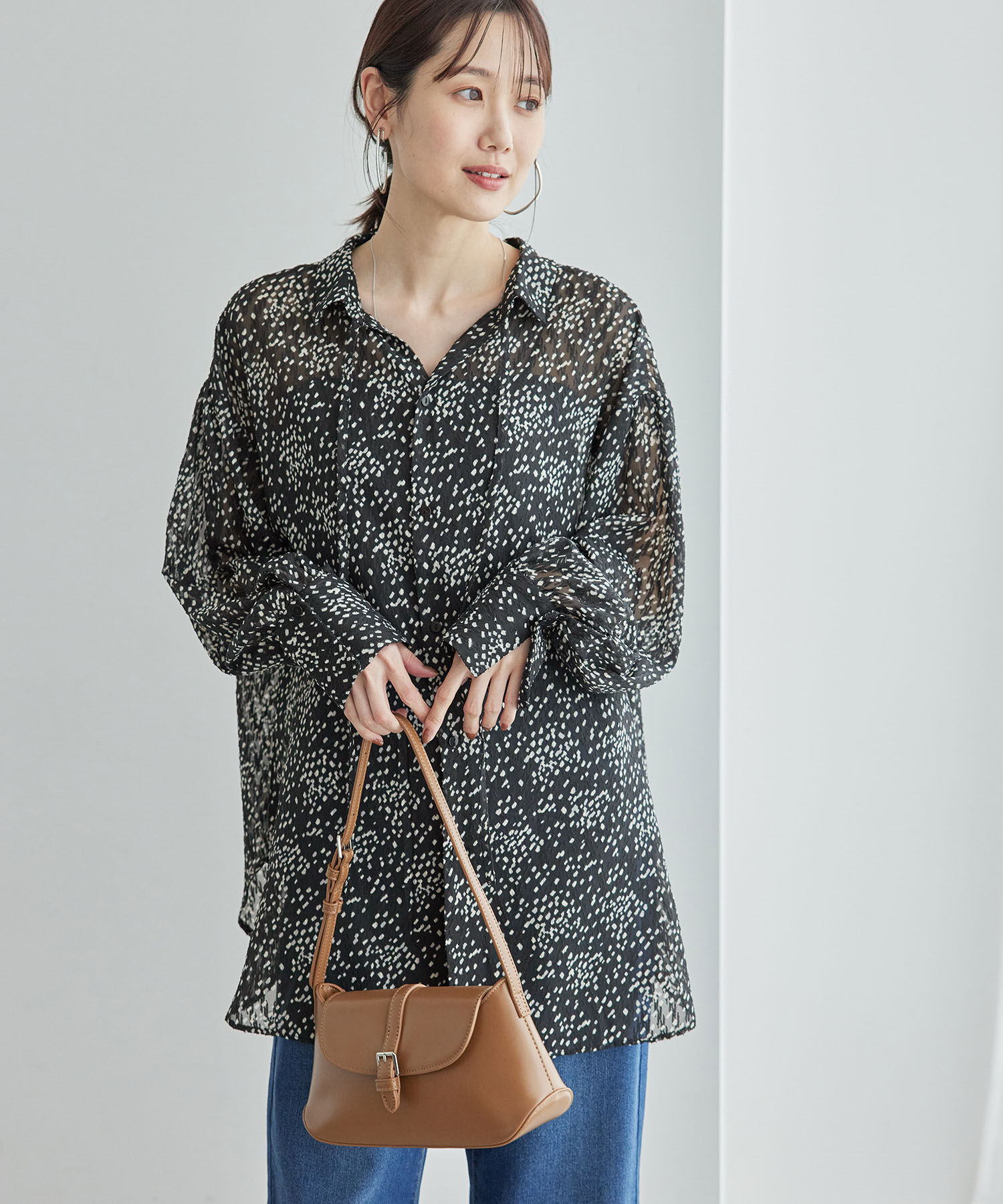 Rope&rsquo;Picnic「2WAY/シアー柄リボンブラウス」|シャツ・ブラウス|