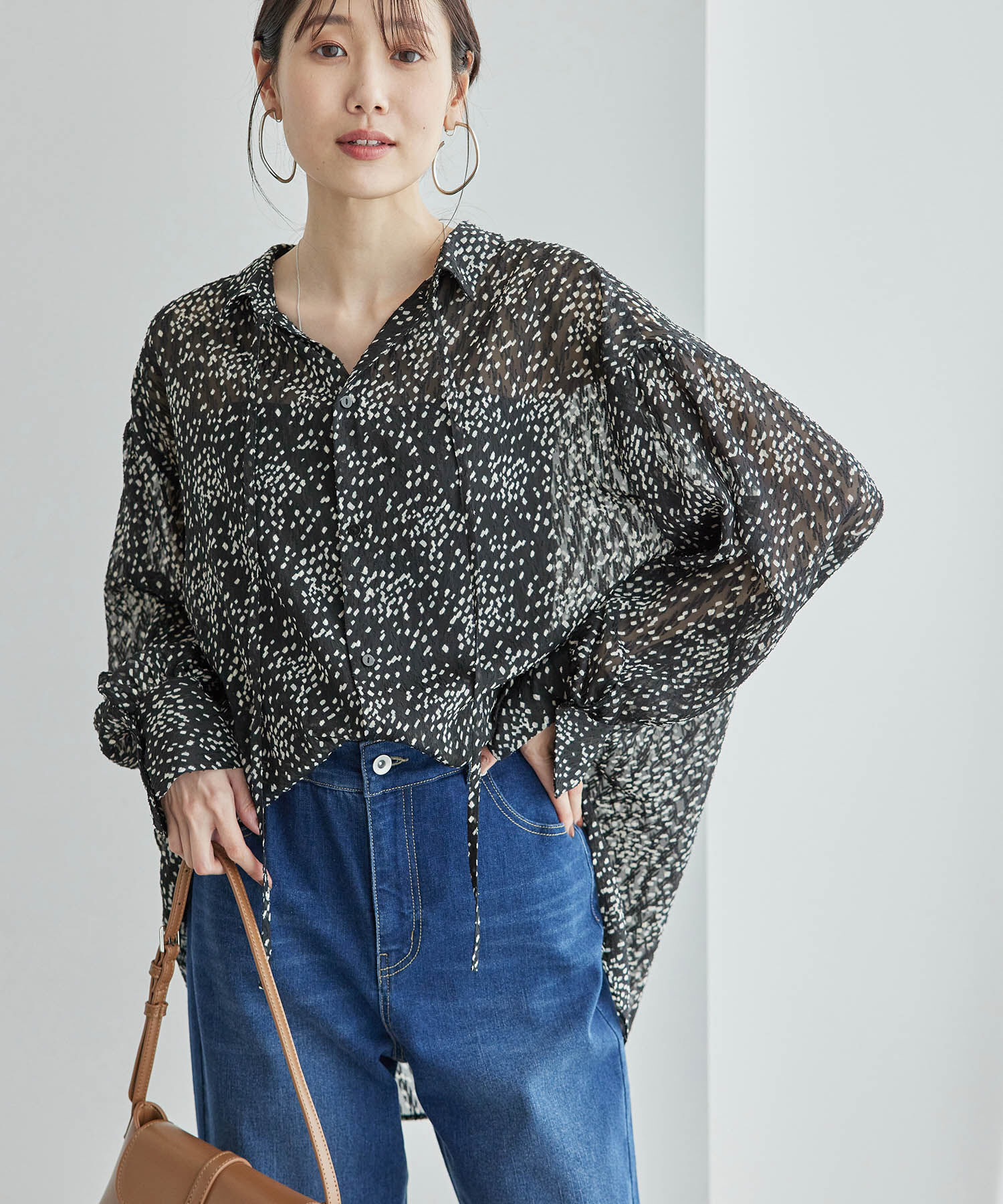 Rope&rsquo;Picnic「2WAY/シアー柄リボンブラウス」|シャツ・ブラウス|