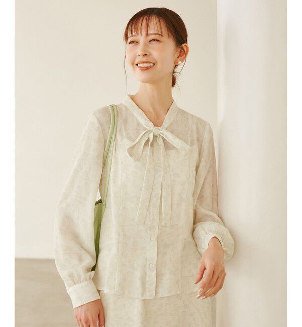 Rope&rsquo;Picnic「【YOKU MOKU/ヨックモック&times;ROPE' PICNIC】リボンブラウス」|シャツ・ブラウス|