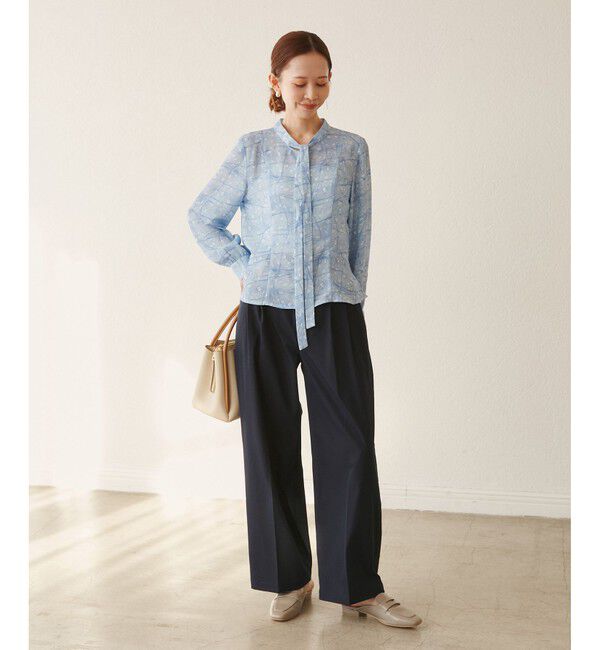 Rope&rsquo;Picnic「【YOKU MOKU/ヨックモック&times;ROPE' PICNIC】リボンブラウス」|シャツ・ブラウス|