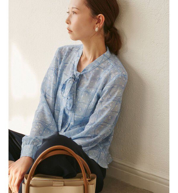 Rope&rsquo;Picnic「【YOKU MOKU/ヨックモック&times;ROPE' PICNIC】リボンブラウス」|シャツ・ブラウス|