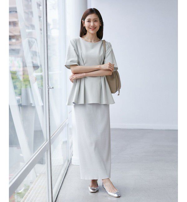 Rope&rsquo;Picnic「(接触冷感&times;UVカット)ウエストタックペプラムトップス」|Tシャツ・カットソー|