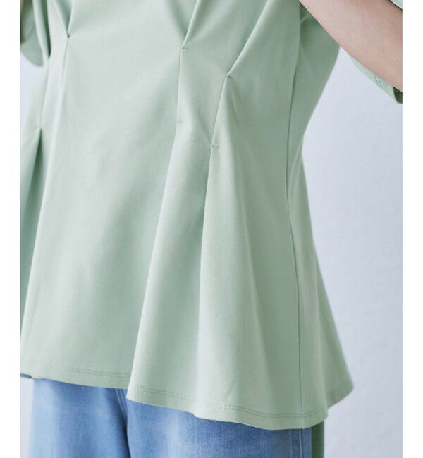 Rope&rsquo;Picnic「(接触冷感&times;UVカット)ウエストタックペプラムトップス」|Tシャツ・カットソー|