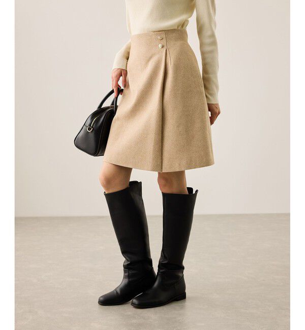 Rope&rsquo;Picnic「ラメカルゼラップ風金ボタンミニスカート」|スカート|