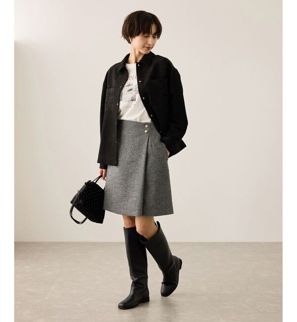 Rope&rsquo;Picnic「ラメカルゼラップ風金ボタンミニスカート」|スカート|