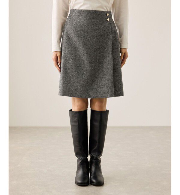 Rope&rsquo;Picnic「ラメカルゼラップ風金ボタンミニスカート」|スカート|