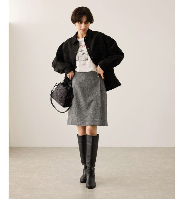 Rope&rsquo;Picnic「ラメカルゼラップ風金ボタンミニスカート」|スカート|