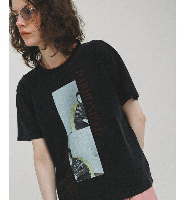 ADAM ET ROPE'「【WEB限定】RECORDSガーメントダイTシャツ」|Tシャツ・カットソー|ブラック系(02)