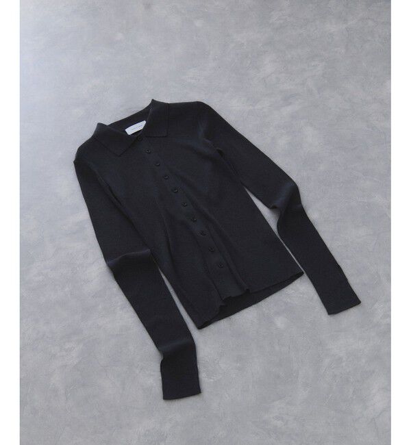 ADAM ET ROPE'「ポロニットリブカーディガン」|カーディガン|