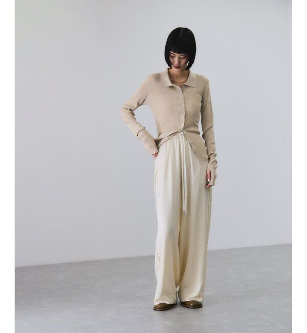 ADAM ET ROPE'「ポロニットリブカーディガン」|カーディガン|