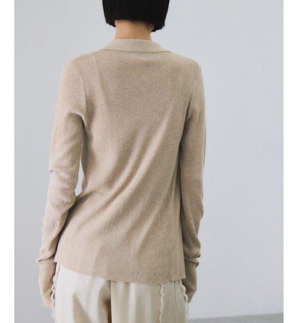 ADAM ET ROPE'「ポロニットリブカーディガン」|カーディガン|