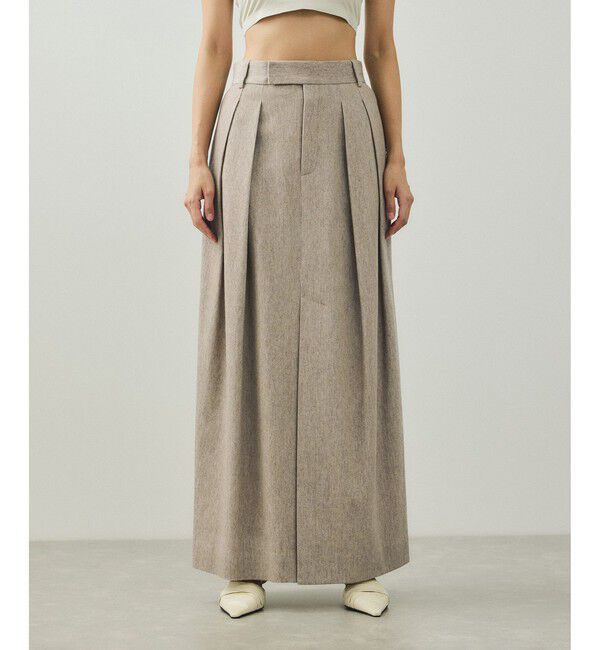 ADAM ET ROPE'「【EMOELLE】ウールコットン2タックスカート」|スカート|ベージュ系(28)