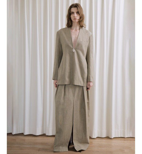 ADAM ET ROPE'「【EMOELLE】ウールコットン2タックスカート」|スカート|