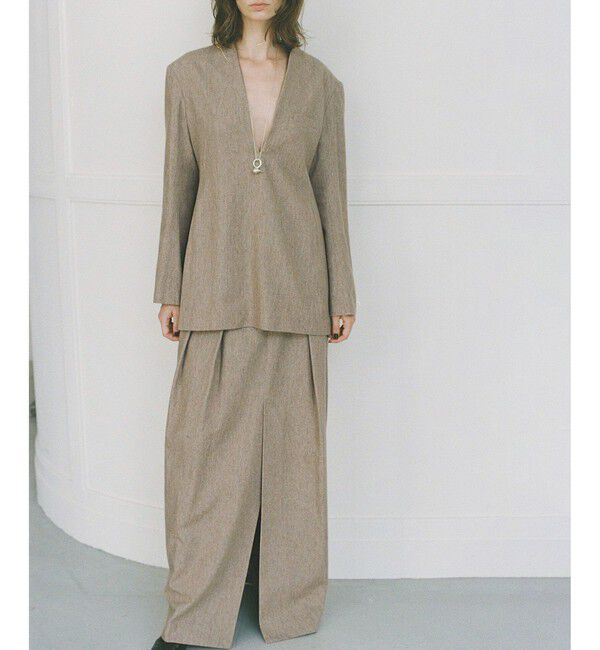 ADAM ET ROPE'「【EMOELLE】ウールコットン2タックスカート」|スカート|