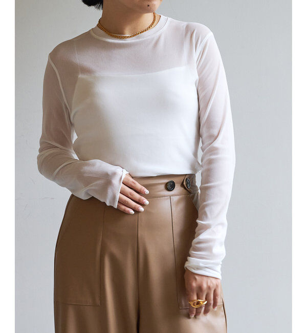  「【La nature linge】シアーチュールプルオーバー」|Tシャツ・カットソー|ホワイト