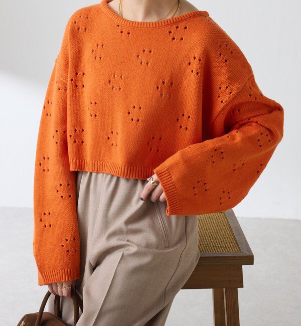  「透かし編みCニット」|ニット・セーター|
