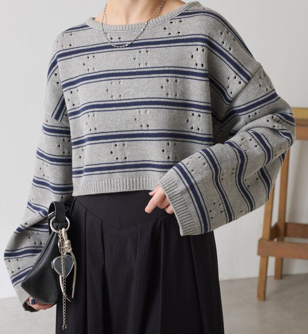  「透かし編みCニット」|ニット・セーター|