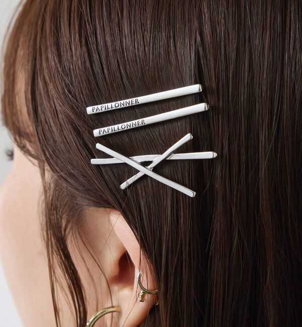  「【PAPILLONNER/パピヨネ】メタルロゴ入りヘアピンセット」|リング|