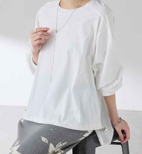  「ドッキング裾ドロストカットソー」|Tシャツ・カットソー|