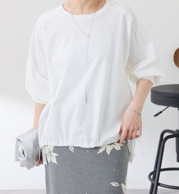  「ドッキング裾ドロストカットソー」|Tシャツ・カットソー|