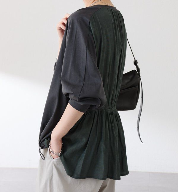  「ドッキング裾ドロストカットソー」|Tシャツ・カットソー|